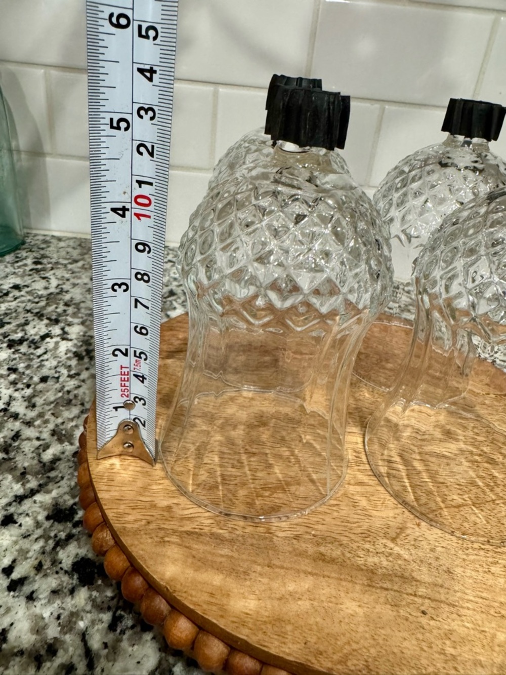 Vintage 90’s Home Interiors Clear Glass “Diamond Crystal” Votive Cups Set of 4 - Picture 4 of 7